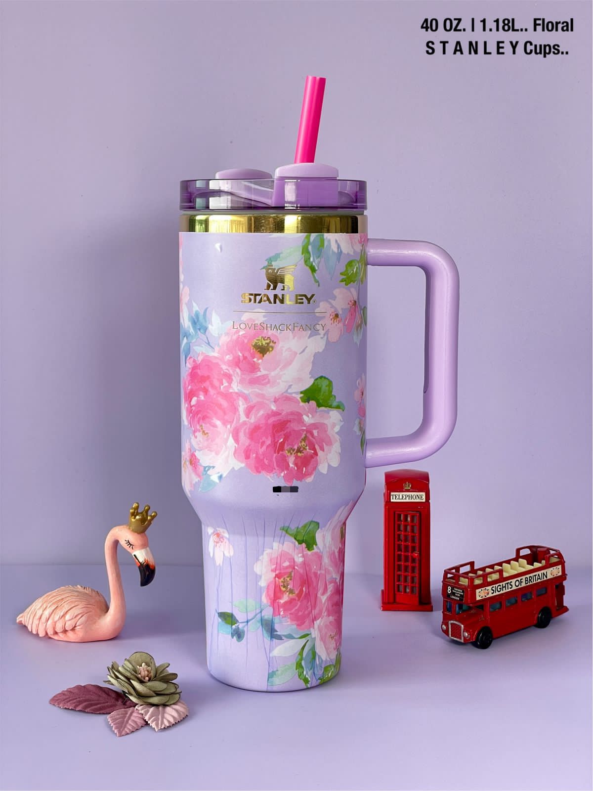 Stanley FLORAL QUENCHER 40 OZ Vacuum Steel FLOWER Tumbler