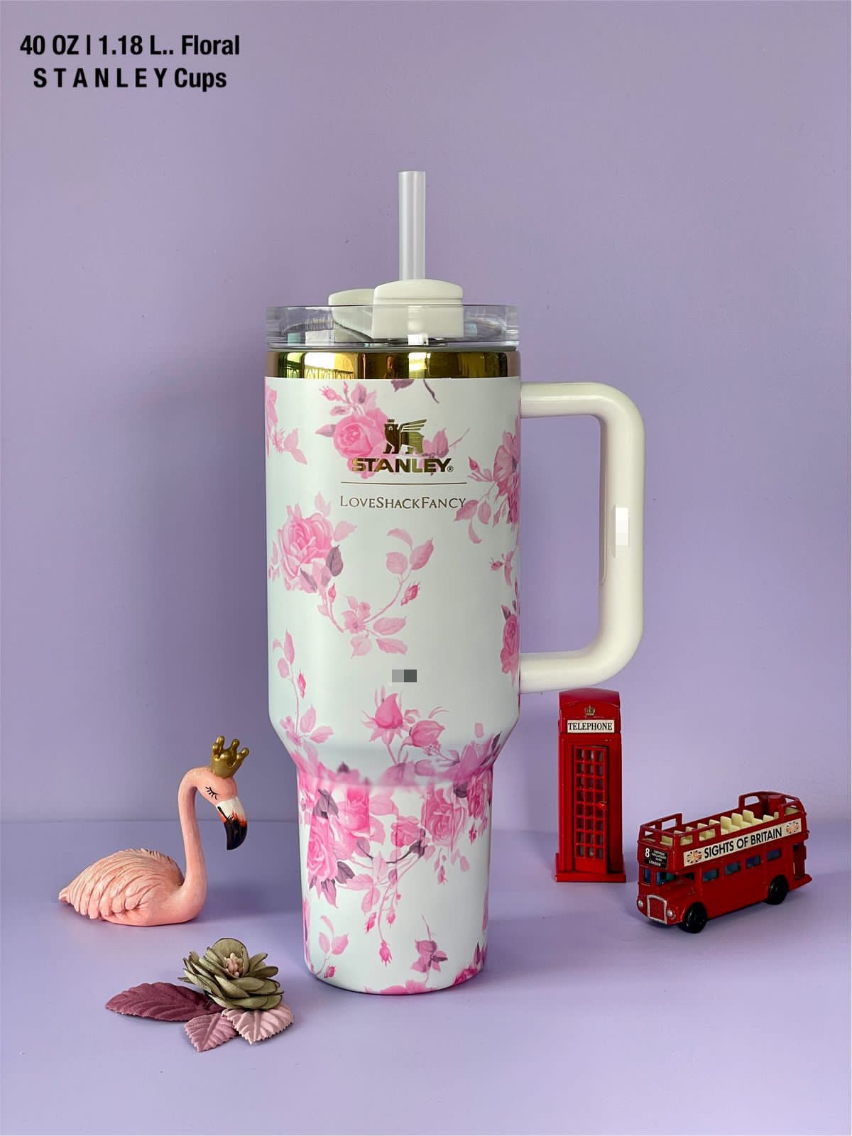 Stanley FLORAL QUENCHER 40 OZ Vacuum Steel FLOWER Tumbler