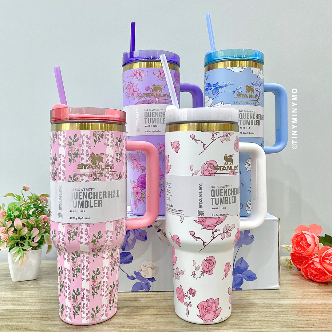Stanley FLORAL QUENCHER 40 OZ Vacuum Steel FLOWER Tumbler