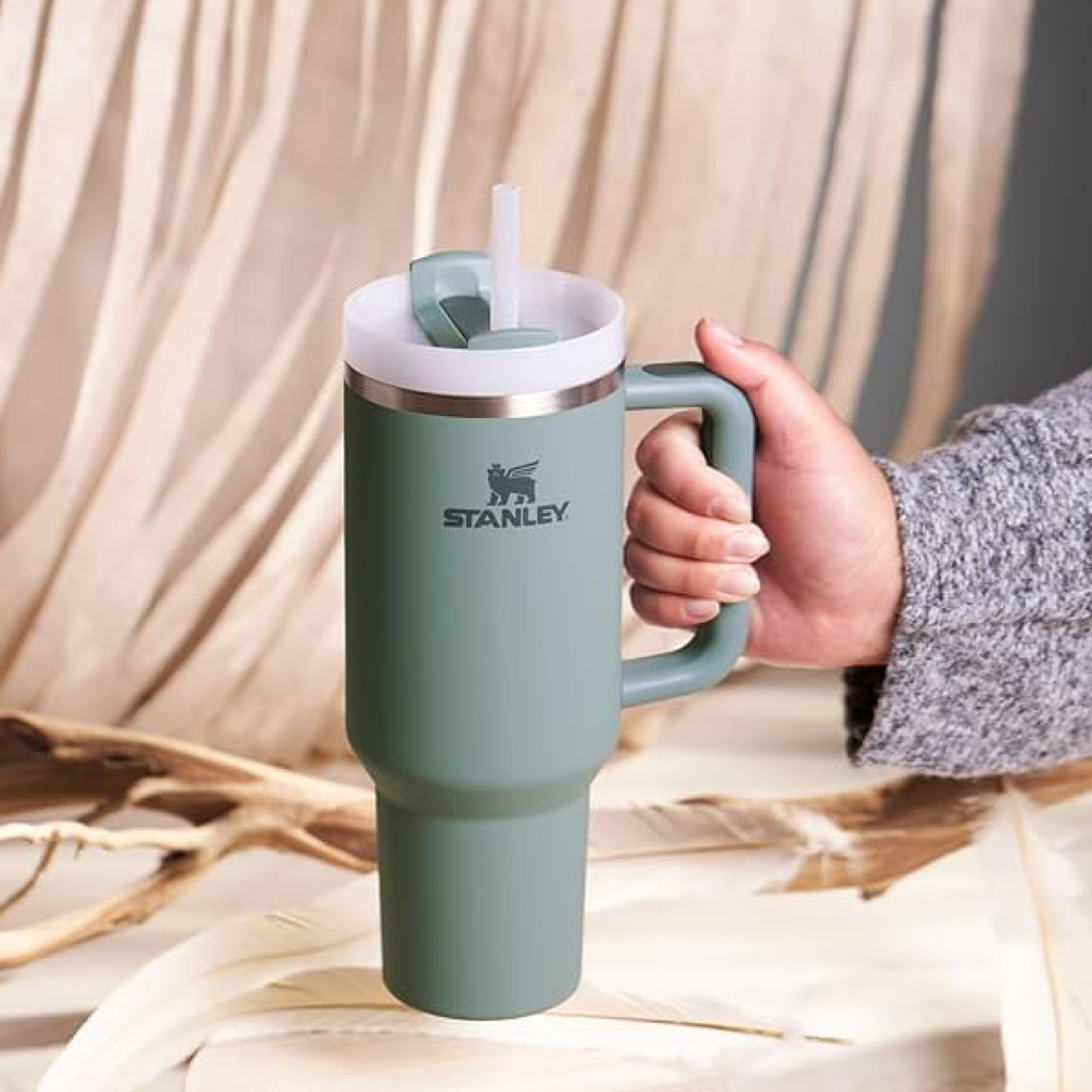 Stanley Quencher Tumbler 40oz Plain SS Vacuum Insulated Tumbler with Lid and Straw
