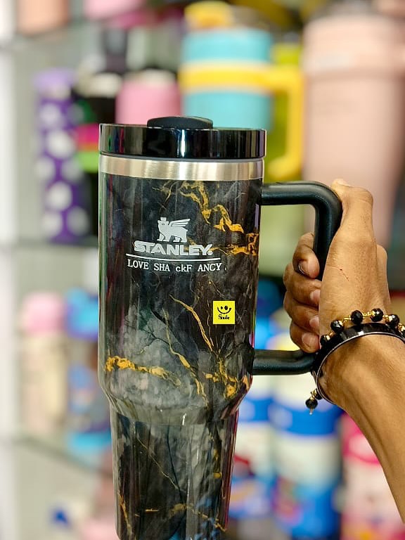 Stanley Quencher Glossy Marble Water Tumbler 1.18L with Straw