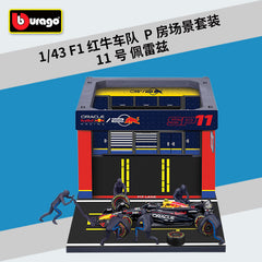 BBURAGO PIT GARAGE RB20 F1 Repair Station Set 1:43