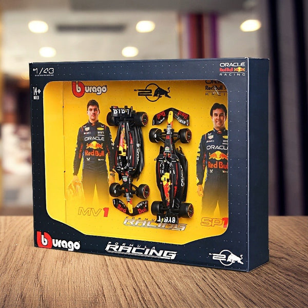 BBURAGO 2in1 Premium Collector's Edition RB20 2024 F1 Car Gift Set 1:43