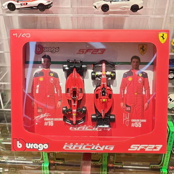 BBURAGO 2in1 Premium Collector's Edition SF23 F1 Car Gift Set 1:43