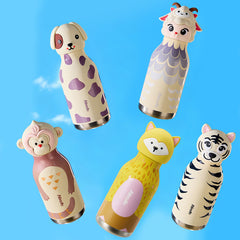 Animal Head Trending Stainless Steel Water Bottle for Kids, 480ml
