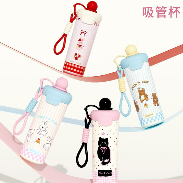 Cute Stainless Steel Water Bottle for Kids & Adults, 650ml