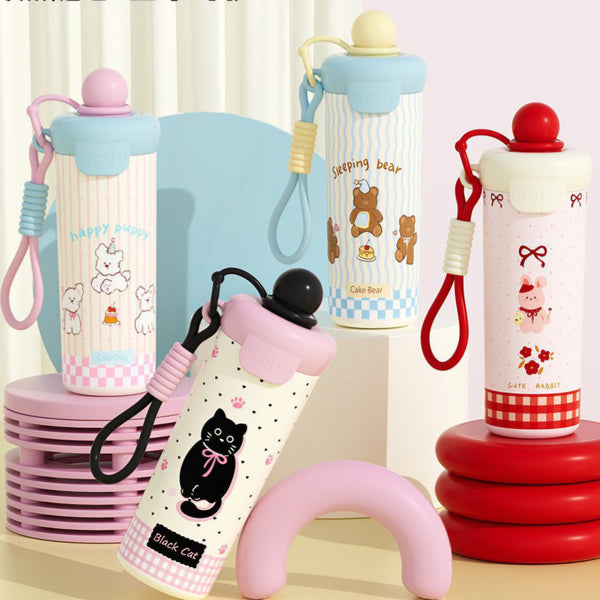 Cute Stainless Steel Water Bottle for Kids & Adults, 650ml