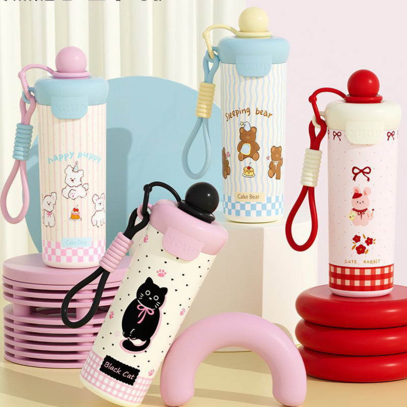 Cute Stainless Steel Water Bottle for Kids & Adults, 650ml