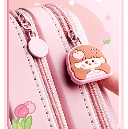 KAWAII Premium Double Layer Space Pencil Case 3D Cover EVA Space Astronaut Theme Large Capacity Pencil Zipper Pouch Bag Compass School Kids