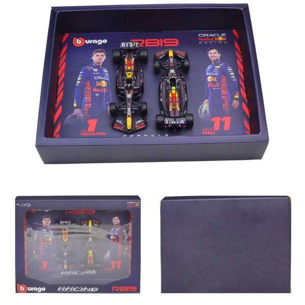 BBURAGO 2in1 Premium Collector's Edition RB20 2024 F1 Car Gift Set 1:43