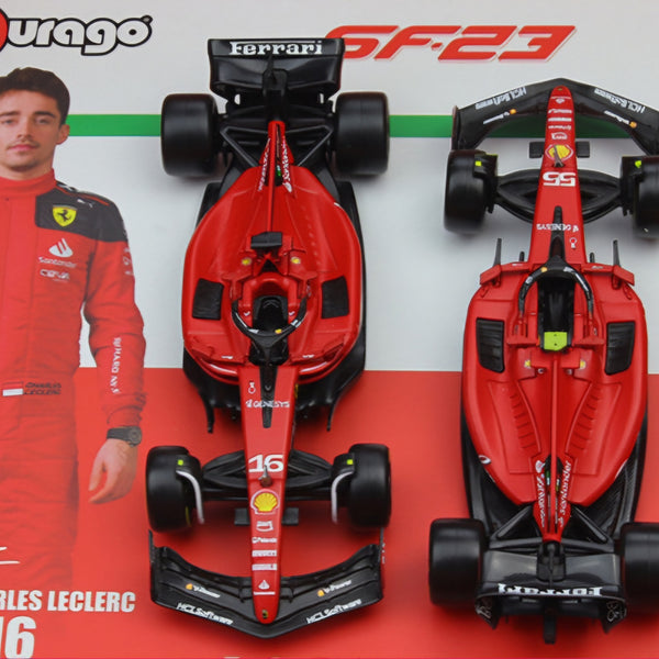 BBURAGO 2in1 Premium Collector's Edition SF23 F1 Car Gift Set 1:43