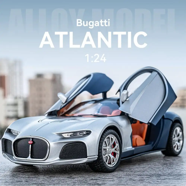 Bugatti Atlantic Sound and Light Metal Pullback Car 1:24