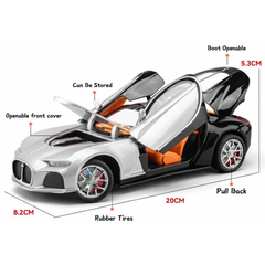 Bugatti Atlantic Sound and Light Metal Pullback Car 1:24