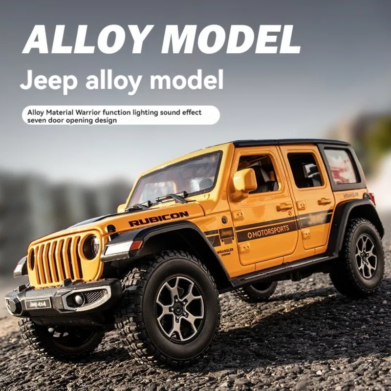Wrangler Rubicon Sound and Light Metal Pullback Car 1:24