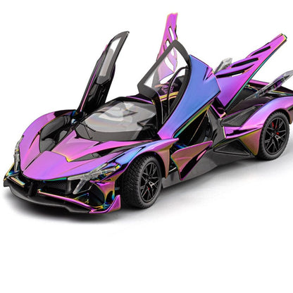 1:24 for Apollo EVO Super Sport Toy Car For Kid Sound and Light Die-cast Metal Pullback Car