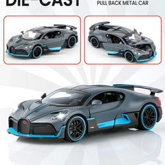 1:32 Bugatti Super Sport Toy Car For Kid Sound and Light Die-cast Metal Pullback Car My Store