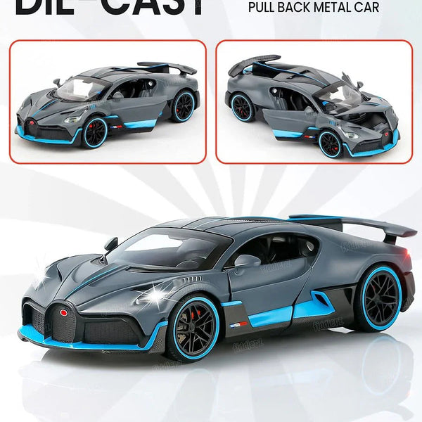 1:32 Bugatti Super Sport Toy Car For Kid Sound and Light Die-cast Metal Pullback Car My Store