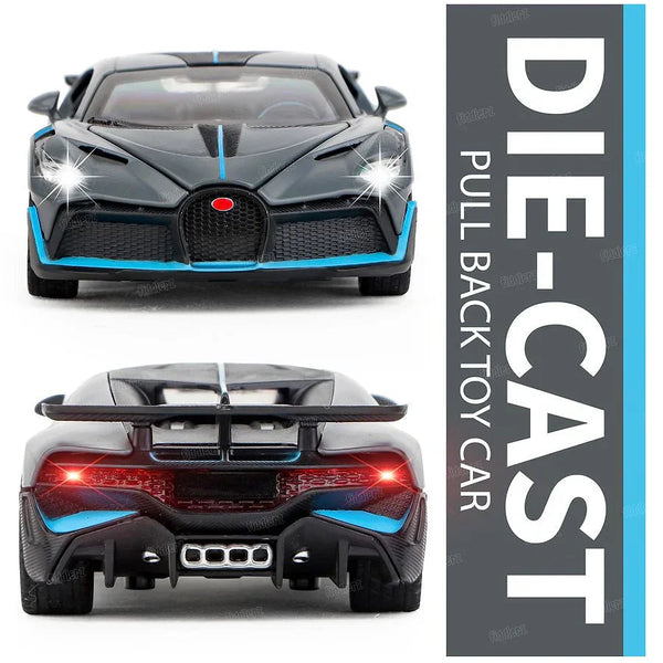 1:32 Bugatti Super Sport Toy Car For Kid Sound and Light Die-cast Metal Pullback Car My Store