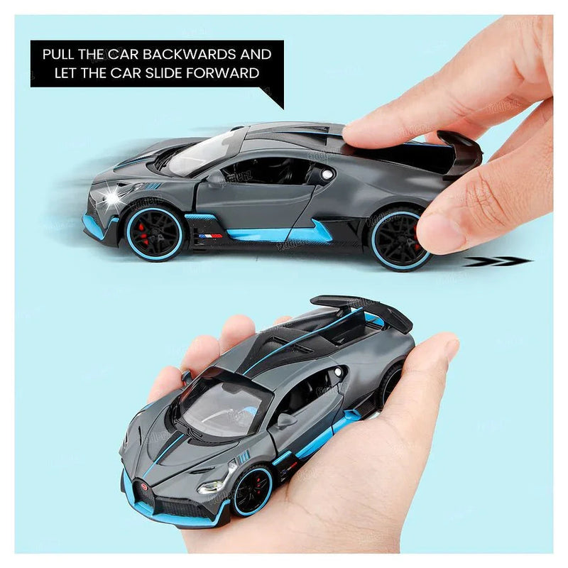 1:32 Bugatti Super Sport Toy Car For Kid Sound and Light Die-cast Metal Pullback Car My Store