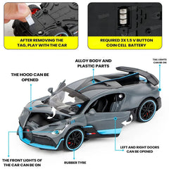 1:32 Bugatti Super Sport Toy Car For Kid Sound and Light Die-cast Metal Pullback Car My Store