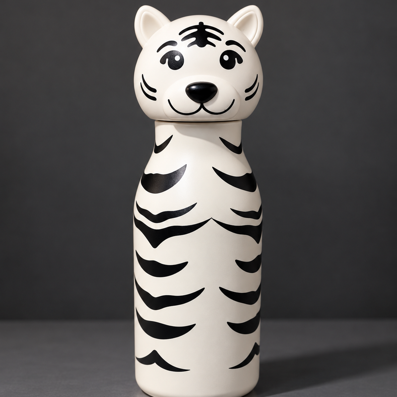 Animal Head Trending Stainless Steel Water Bottle for Kids, 480ml