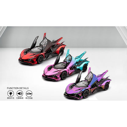 1:24 for Apollo EVO Super Sport Toy Car For Kid Sound and Light Die-cast Metal Pullback Car