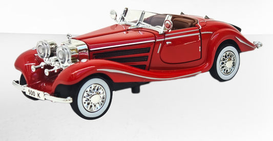 1:32 Merceedes Benz Classic 500K Vintage Super Sport Toy Car For Kid Sound and Light Die-cast Metal Pullback Car