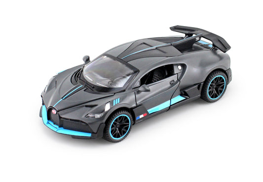 1:32 Bugatti Super Sport Toy Car For Kid Sound and Light Die-cast Metal Pullback Car