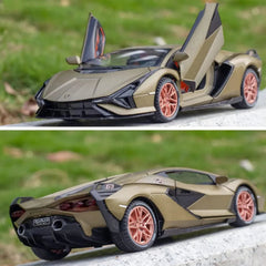 1:32 Lamborgini MILETRY Super Sport Toy Car For Kid Sound and Light Die-cast Metal Pullback Car My Store