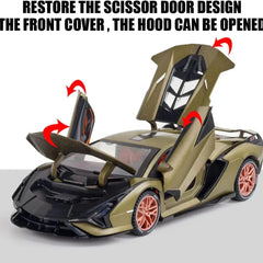 1:32 Lamborgini MILETRY Super Sport Toy Car For Kid Sound and Light Die-cast Metal Pullback Car My Store