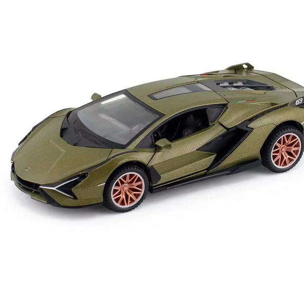 1:32 Lamborgini MILETRY Super Sport Toy Car For Kid Sound and Light Die-cast Metal Pullback Car My Store