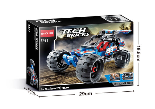 Off-Roader Racer Car 160PCS Building Blocks Toys 3D Model Warrior Sports Car