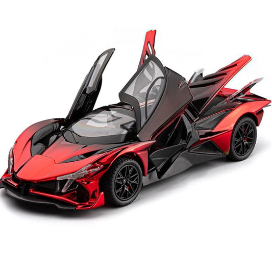 1:24 for Apollo EVO Super Sport Toy Car For Kid Sound and Light Die-cast Metal Pullback Car