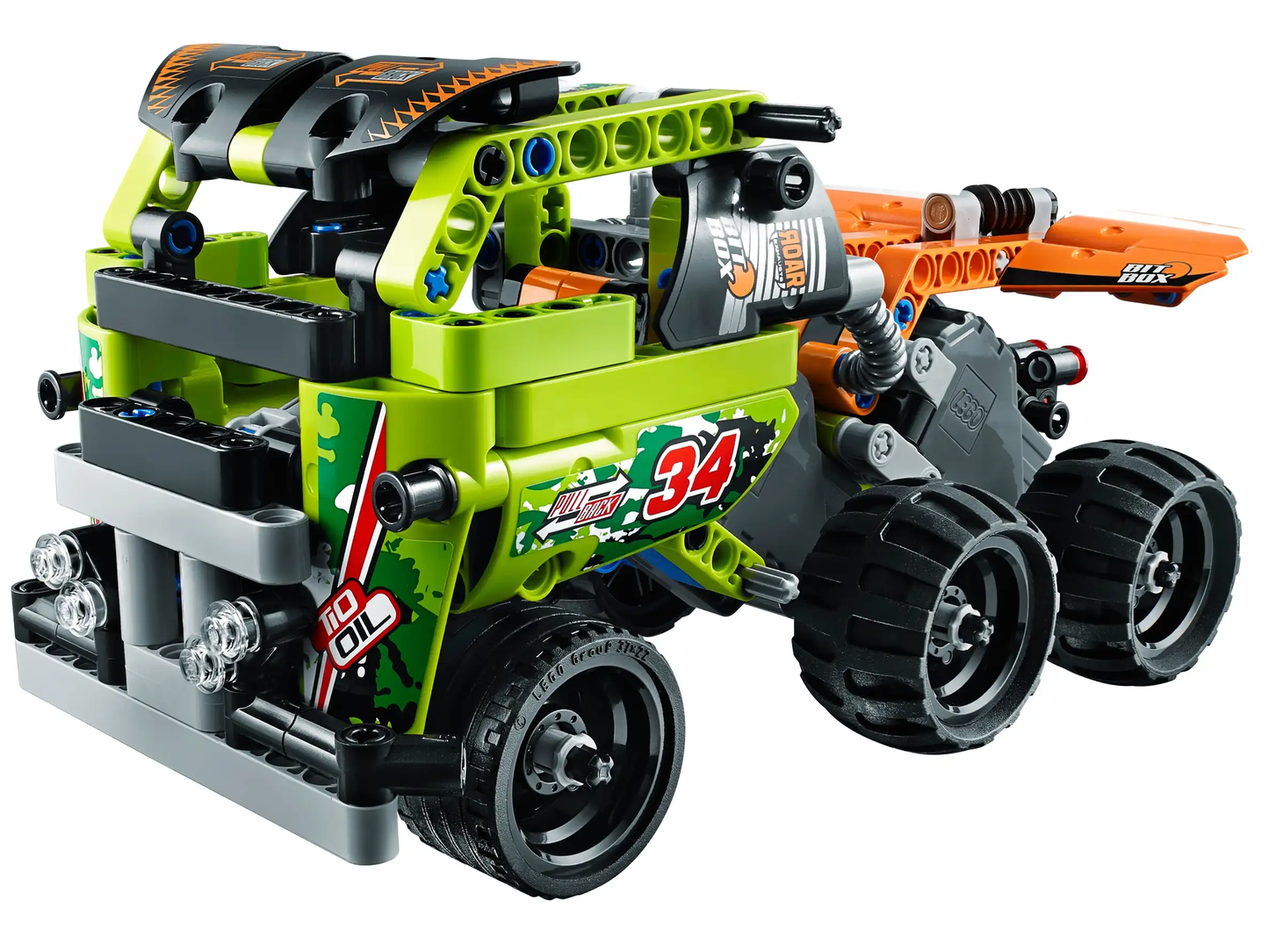 Technic Desert Racer Green Building Block Racing Car 137 Pieces, Pull Back Racing Block Car