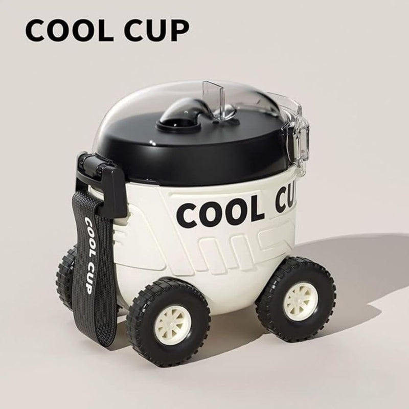 Car-Shaped Water Bottle with Wheels & Strap - 500ml