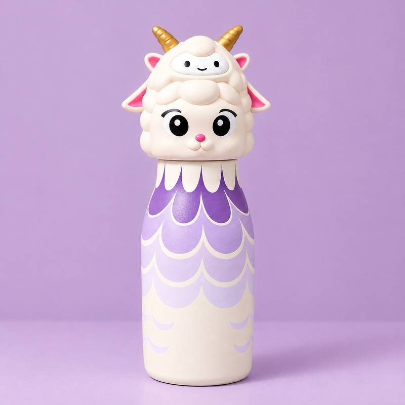 Animal Head Trending Stainless Steel Water Bottle for Kids, 480ml