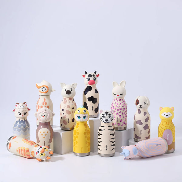 Animal Head Trending Stainless Steel Water Bottle for Kids, 480ml