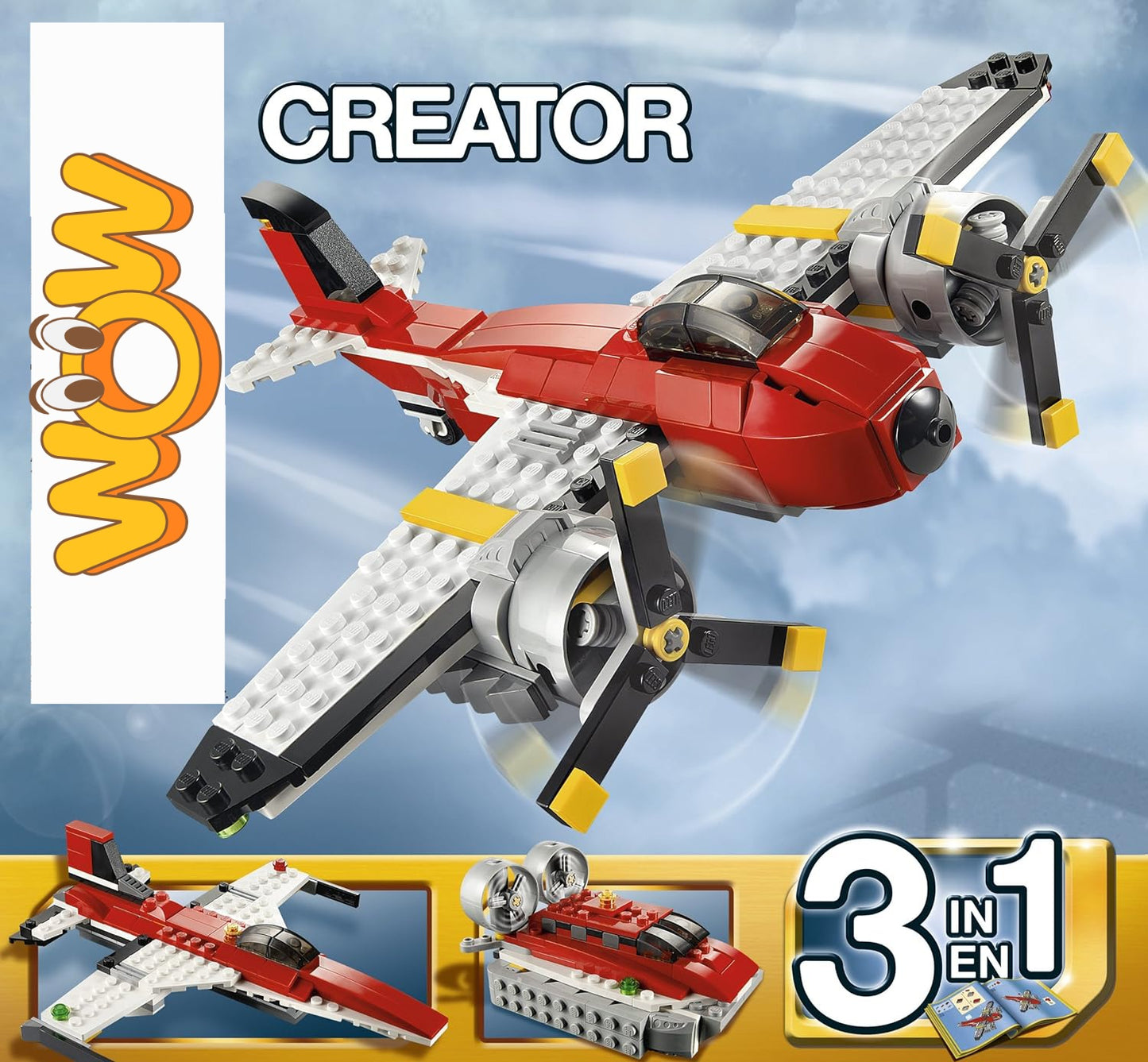 Architect 3 in 1, Model Propeller Adventures Building Block 241 Pcs for Kids, Creative Construction Toy - 3111