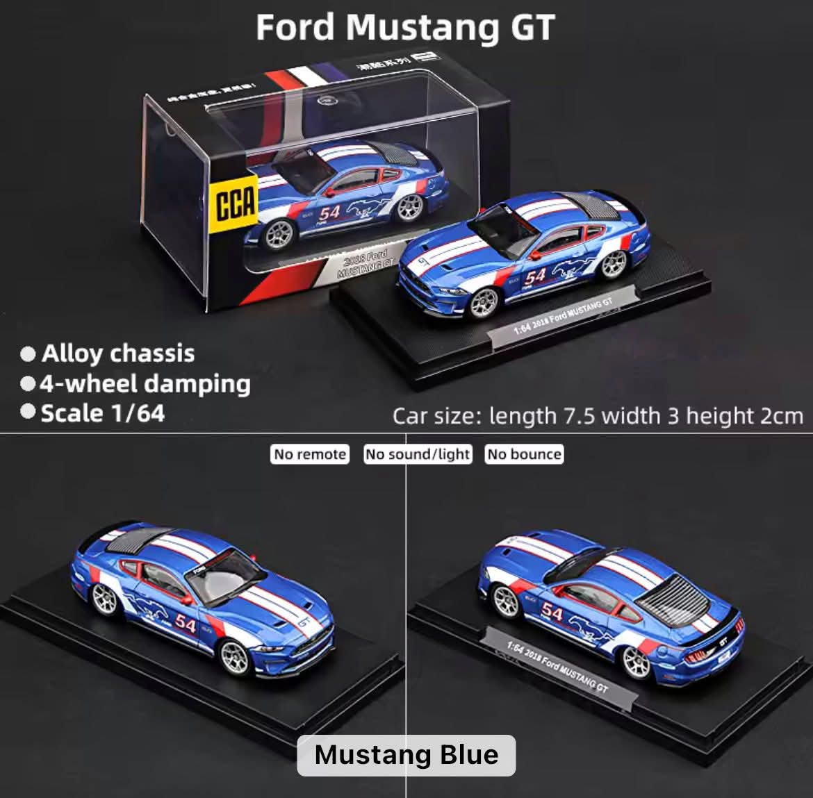 Ford Mustang 2018 GT PULL FLOWER DieCast Metal Car of CCA Scale 1:64 (Premium Display Box) KAAYU WORLD