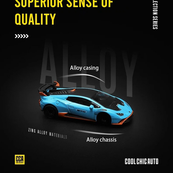 LAMBORGHINI HURACAN STO DieCast Metal Car of CCA Scale 1:64 (Premium Display Box) KAAYU WORLD