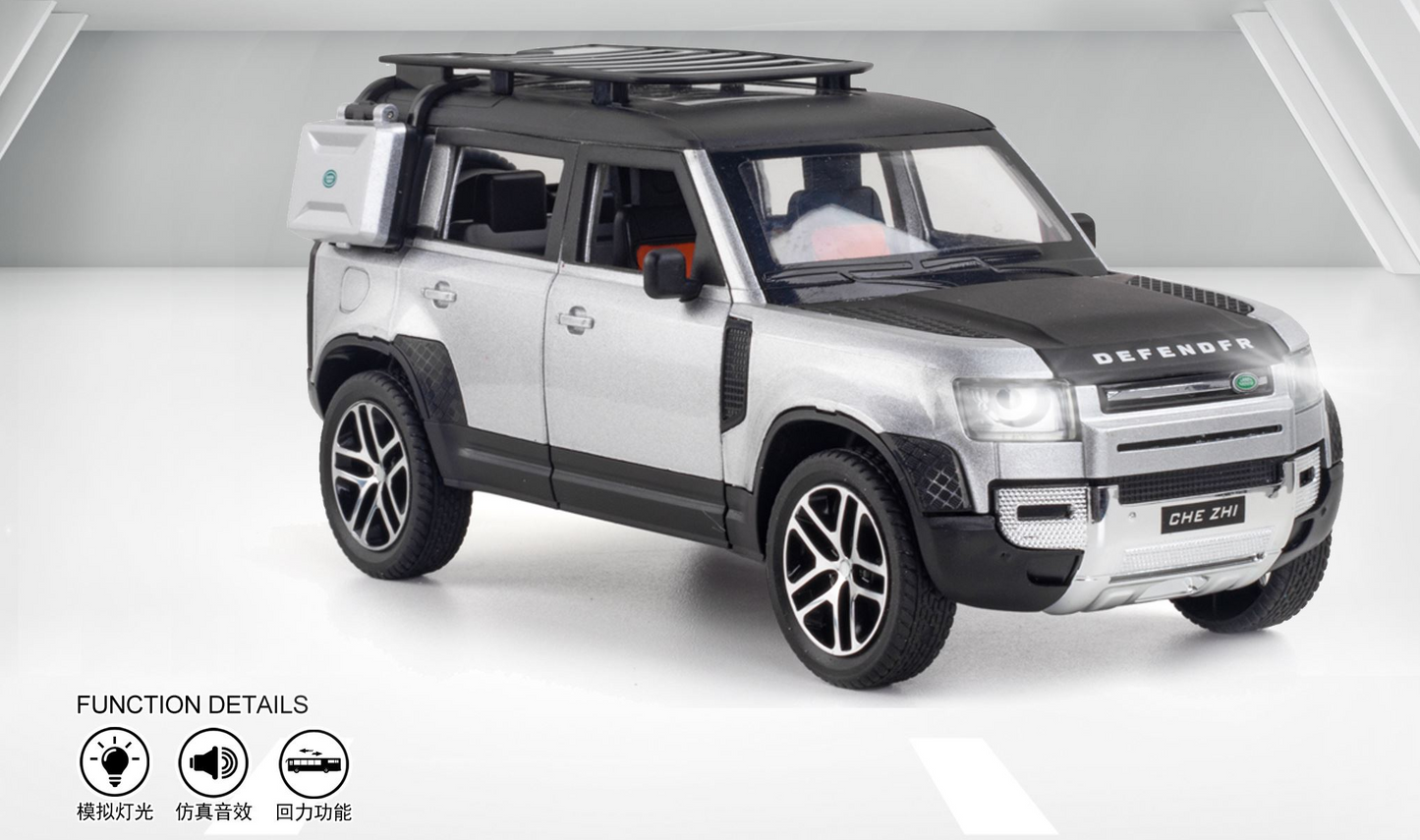 1:24 Metal Model Car Land Rover Defender Super Sport Toy Car For Kid Sound and Light Die-cast Metal Pullback Car
