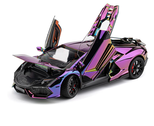 1/24 Lamborghini Revuelto Super Sport SPRAY Toy Car For Kid Sound and Light Die-cast Metal Pullback Car