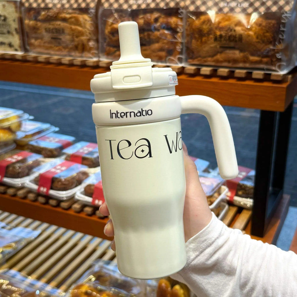 Premium 550ml Double Wall Insulated Travel Mug Cute Outdoor Coffee Cup with Handgrip KAAYU WORLD