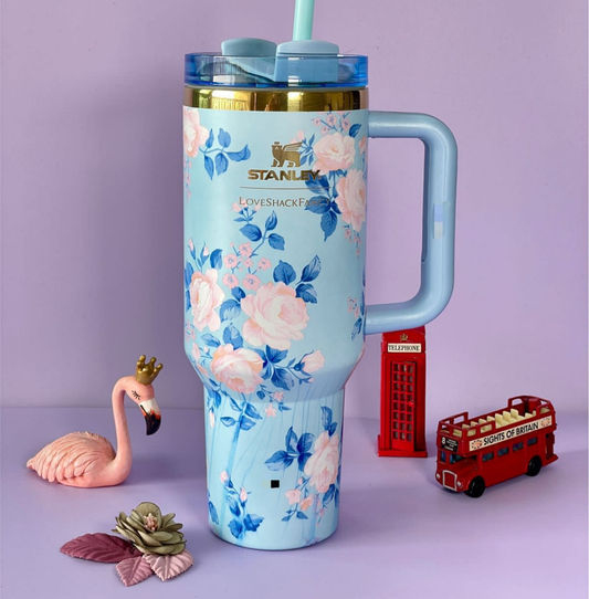 Stanley FLORAL QUENCHER 40 OZ Vacuum Steel FLOWER Tumbler