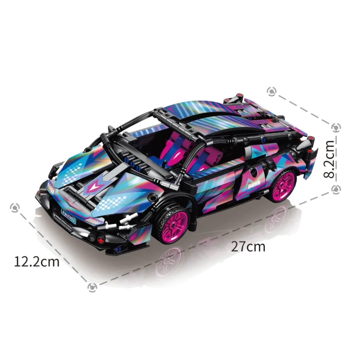 1:18 Cyberpunk Sports car Building Bricks Sets - 586 pcs Engineering Toy - for Adults Boys