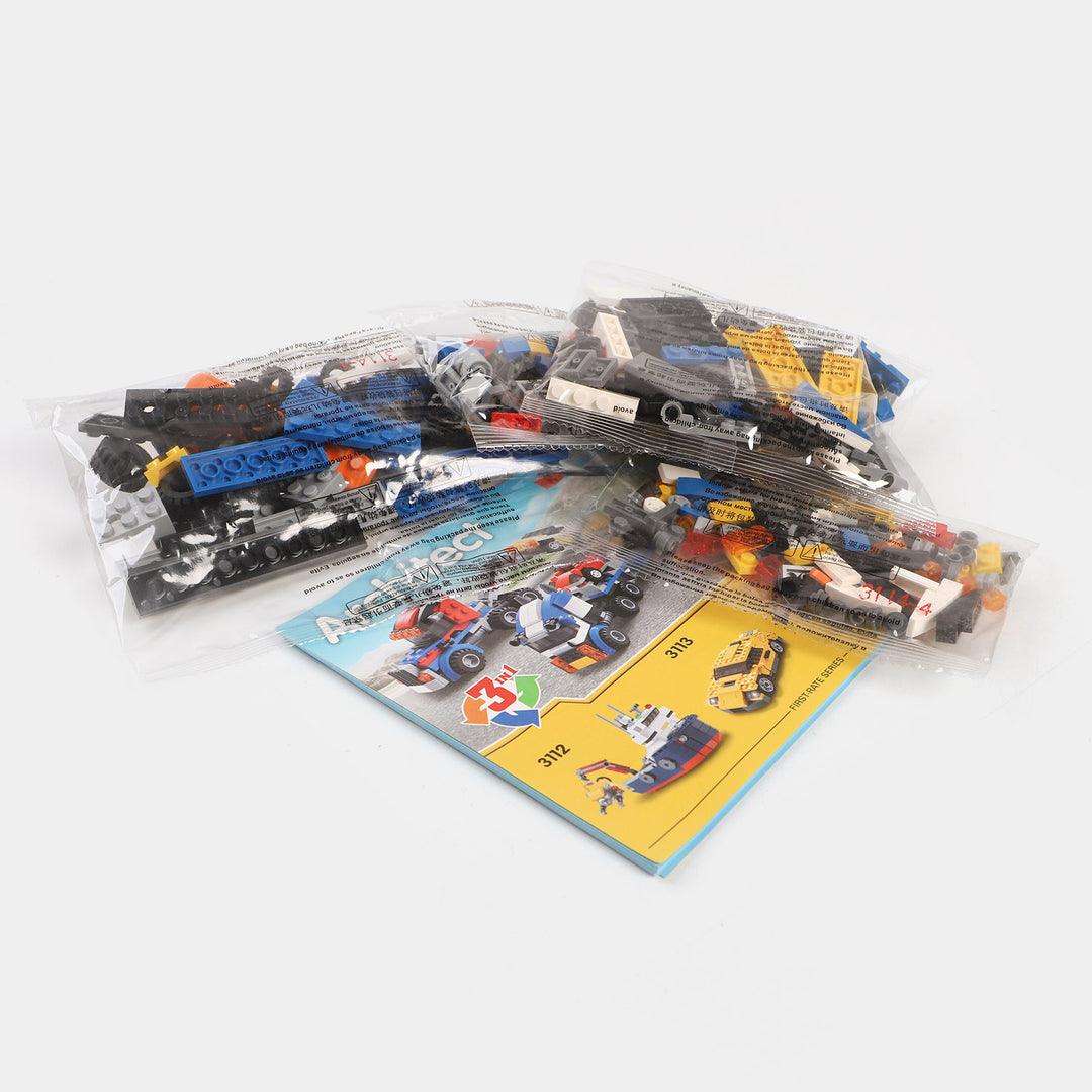 Architect 3 in 1 Jeep, Car & Truck Toys, 3114 Transporter Building Brick Block for Kids, Creative Construction Toy - 264 Pcs