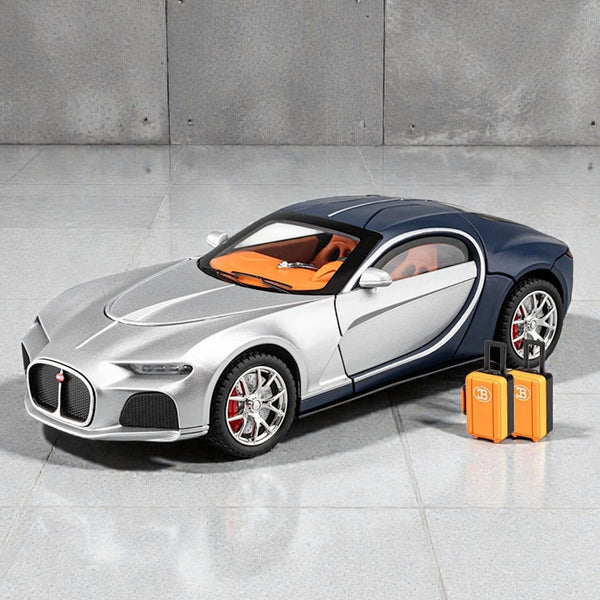 Bugatti Atlantic Sound and Light Metal Pullback Car 1:24