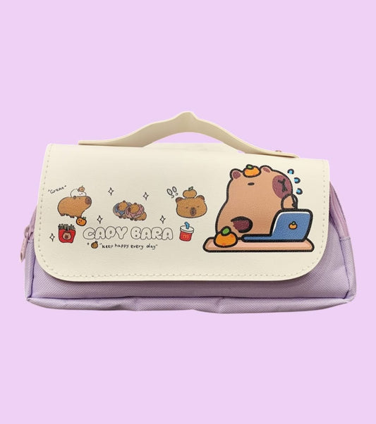 KAWAII Capybara Pencil Pouch, Pencil Case Cute Stationery Bag