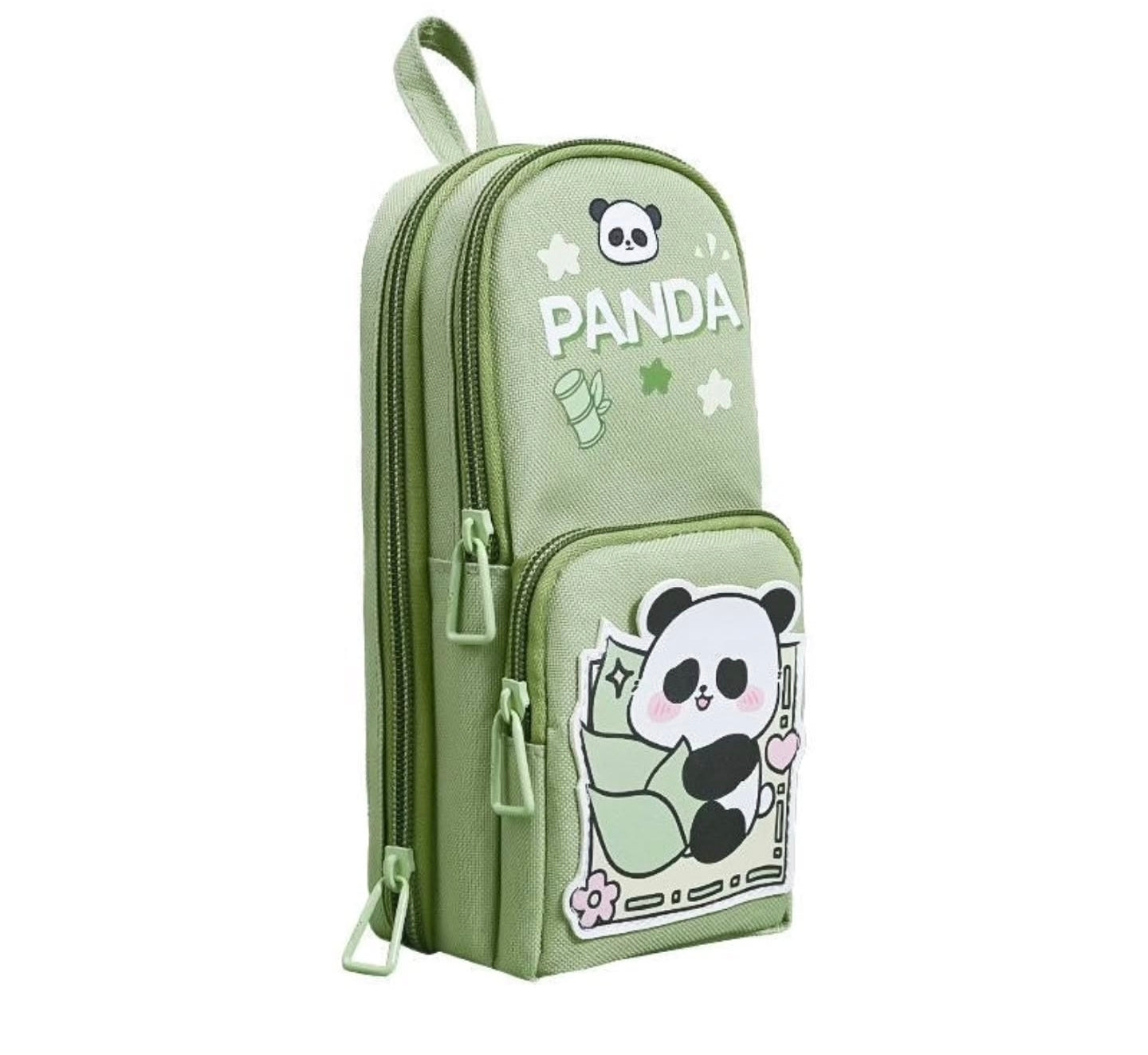 KAWAII Premium Double Layer PANDA Theme Large Capacity Pencil Zipper Pouch Bag Compass School Kids