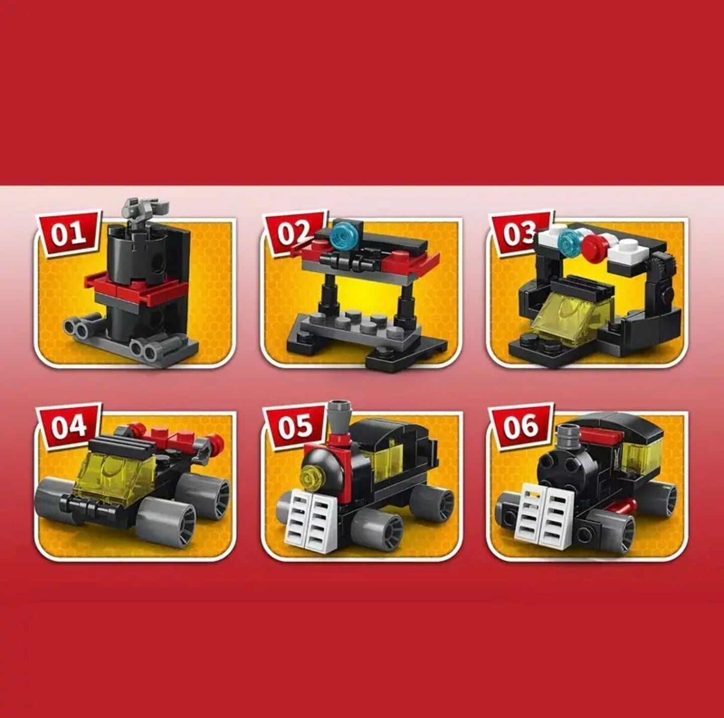 6-in-1 Steam Train Mini Building Blocks Set with Models DIY Toy Gift for Kids